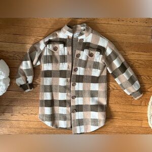 Anthropologie Field Flower Plaid Button-Up Shacket - Size XS